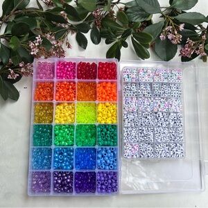 Assorted Rainbow Pony Beads and Alphabet Beads Jewelry Kit - Multicolor